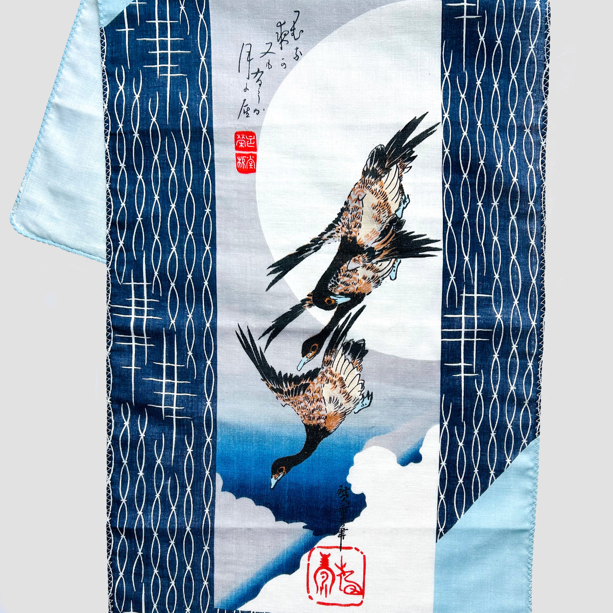 Tenugui - Wild Geese Flying under the Full Moon – ombrato