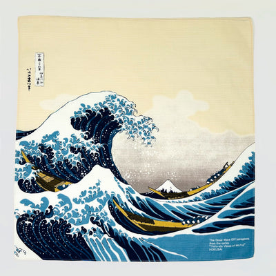 Furoshiki in the pattern of Hokusai's the Great Wave off Kanagawa