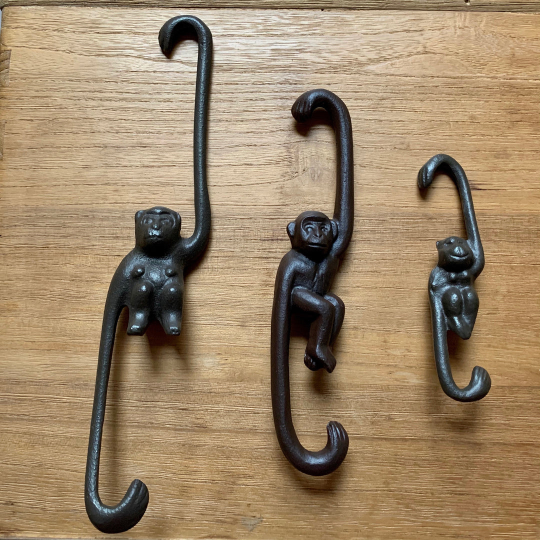 cast iron monkey plant hanger Cast Iron Monkey Hooks – ombrato